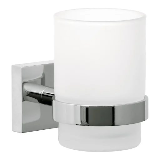 Tesa Ekkro tandbørstekrus, glas/krom