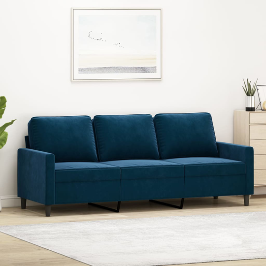 vidaXL 3-personers sofa 180 cm velour blå