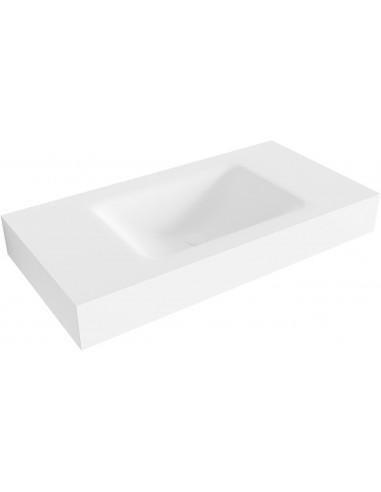 CLOUD væghængt håndvask 90 x 46 cm Solid surface - Talkum
