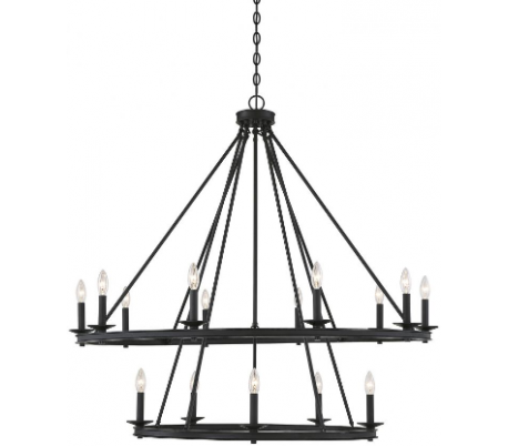 Middleton 15 Lysekrone Ø114 cm - Mat sort