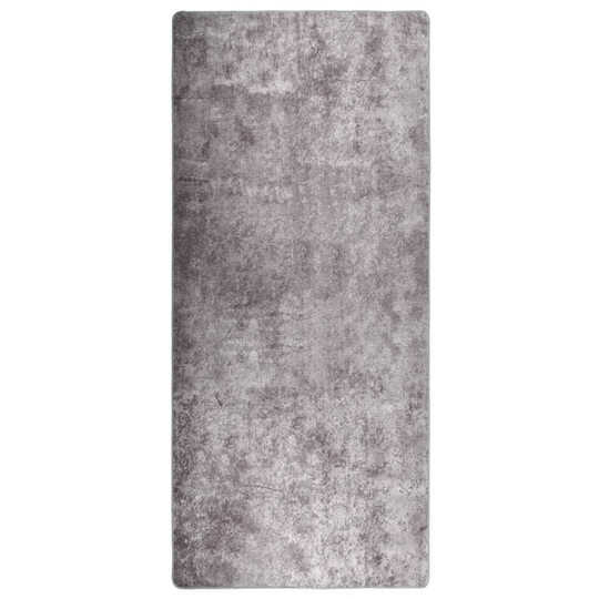 vidaXL tæppe 80x300 cm skridsikkert og vaskbart grå