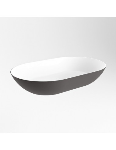 ONNI håndvask 55 x 35 cm Solid surface - Talkum/Mørkegrå