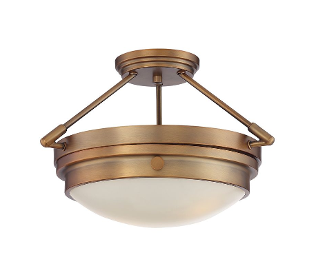 Lucerne 2 Plafond Ø42 cm - Varm messing/Opalhvid