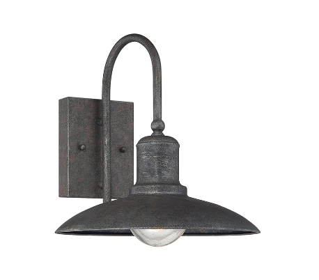 Mica 1 Væglampe H28 cm - Antik rustgrå/Klar med dråbe effekt