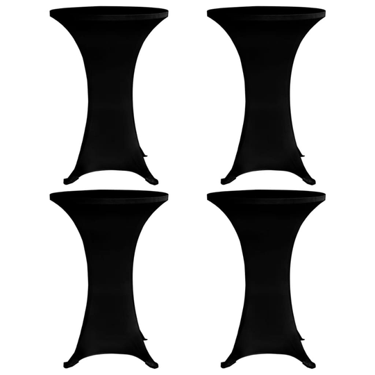 vidaXL overtræk til ståbord Ø60 cm 4 stk. sort stretch