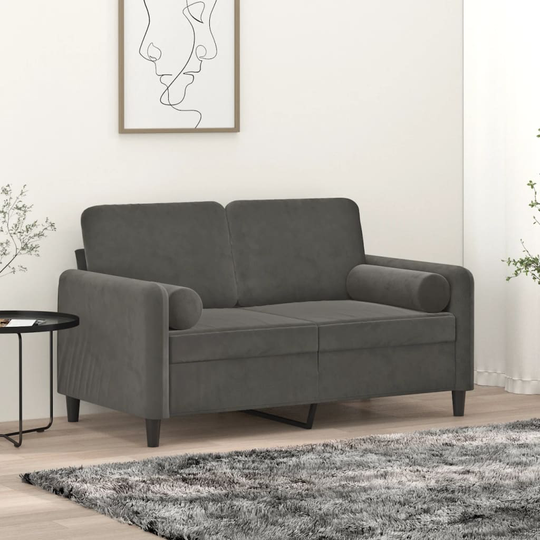 vidaXL pyntepuder 2 stk. Ø15x50 cm velour mørkegrå