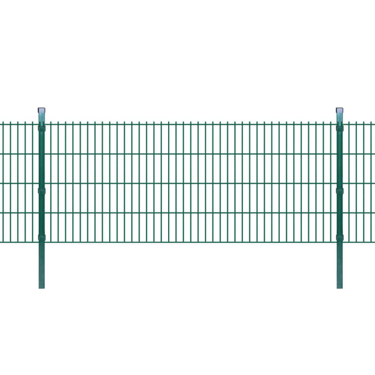 vidaXL 2D paneler og pæle til havehegn, 2008x830 mm, 38 m, Grøn