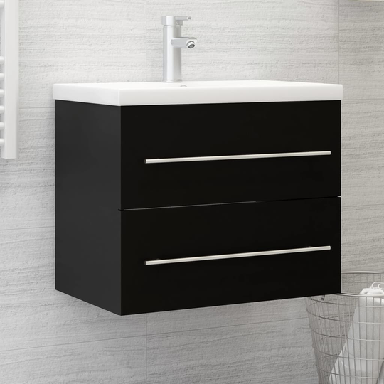 vidaXL vaskeskab 60x38,5x48 cm spånplade sort