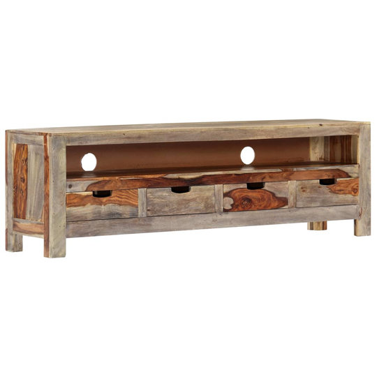 vidaXL tv-skab massivt sheeshamtræ 130 x 30 x 40 cm