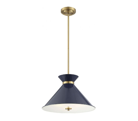 Lamar 3 Loftlampe Ø46 cm - Navyblå/Messing/Frostet