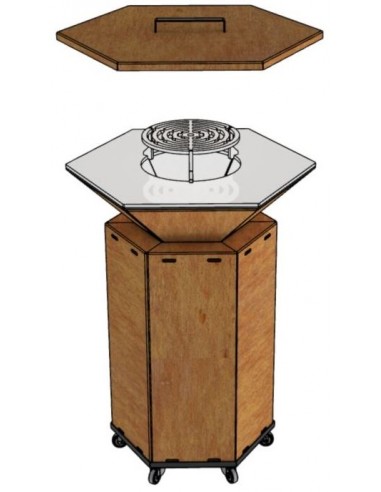 Premium Grill med tilbehør H99 x Ø75 cm i corten stål