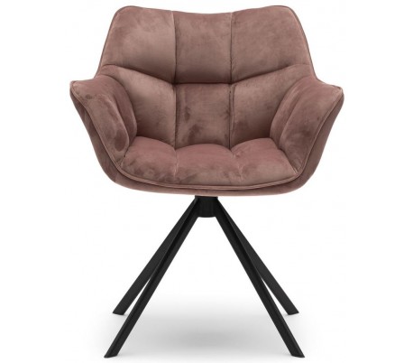 Carnaby Spisebordsstol i velour og metal H80 cm - Sort/Rosa