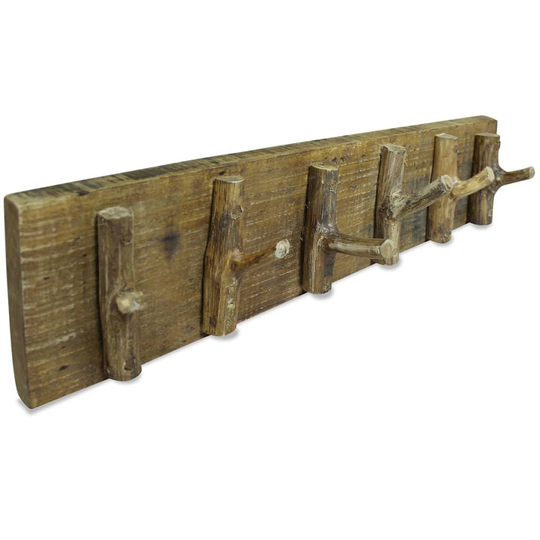 vidaXL knagerække i massivt genbrugstræ 60 x 15 cm
