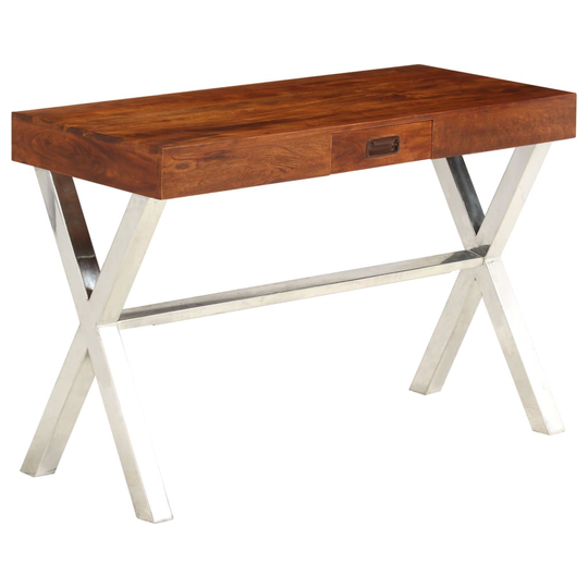 vidaXL skrivebord i massivt akacietræ sheeshamfinish 110 x 50 x 76 cm
