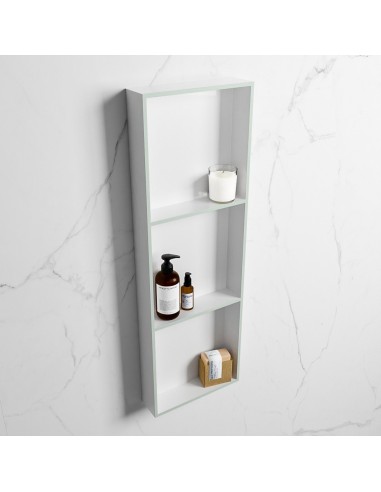 EASY hylde til badeværelset 89,5 x 29,5 cm Solid surface - Talkum/Svag grøn