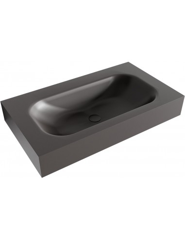 BIG SMALL væghængt håndvask 80 x 46 cm Solid surface - Mørkegrå