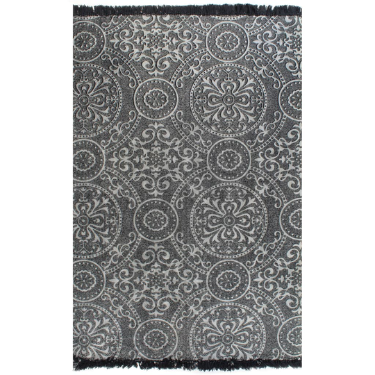 vidaXL kilim-tæppe med mønster bomuld 160 x 230 cm grå