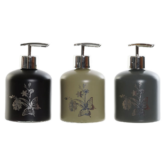 Sæbedispenser DKD Home Decor Sort Beige Krystal ABS Shabby Chic Grøn (3 pcs) (8 x 8 x 14 cm)