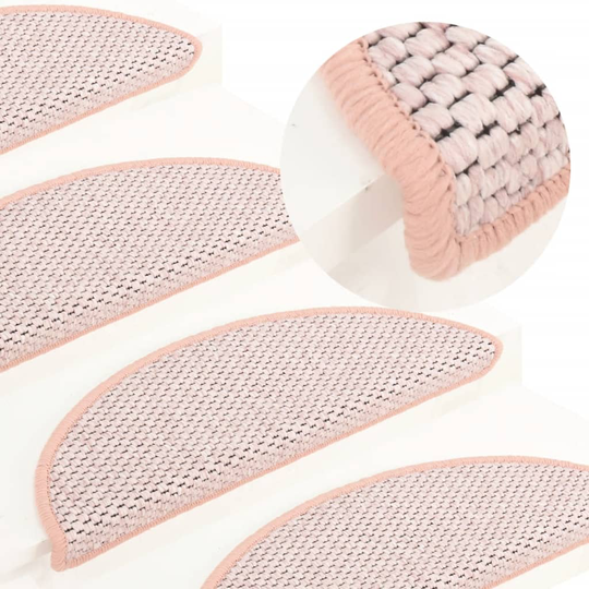 vidaXL selvklæbende trappemåtter 15 stk. 56x20 cm sisal-look rød