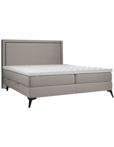 Joy kontinentalseng med opbevaring og sengegavl 180 x 200 cm med 7 komfortzoner - Sort/Mørk beige