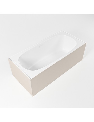 FREEZE fritstående badekar 180 x 85 cm Solid surface - Talkum/Linned