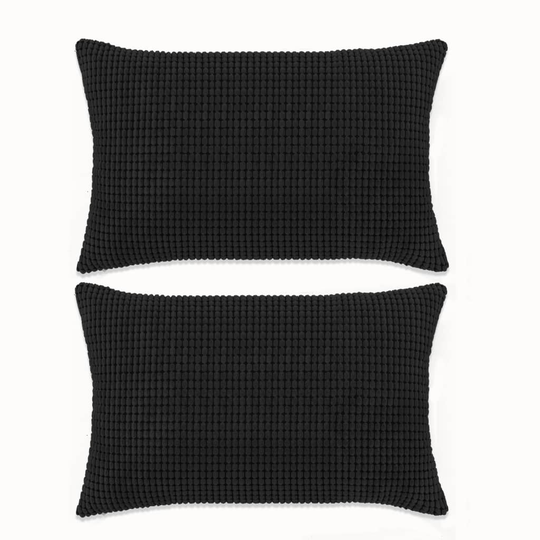 vidaXL pudesæt 2 stk. velour 40 x 60 cm sort