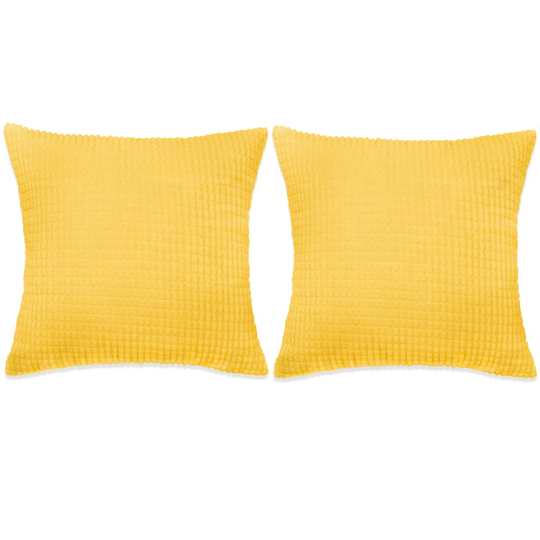 vidaXL pudesæt 2 stk. velour 45 x 45 cm gul