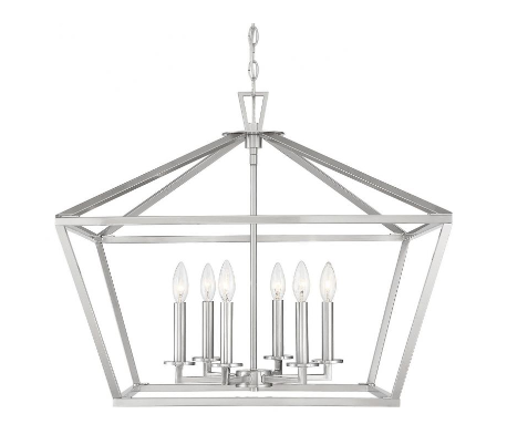 Townsend 6 Lysekrone 66 x 66 cm - Satineret nikkel