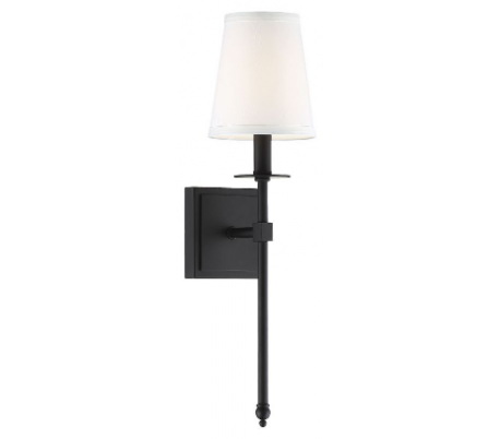 Monroe 1 Væglampe H51 cm - Mat sort/Hvid