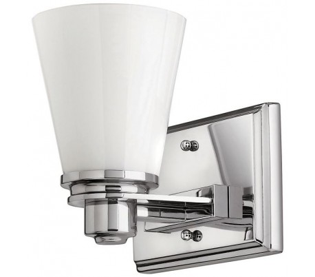Avon Badeværelseslampe i stål og glas H19,1 cm 1 x G9 LED - Poleret krom/Hvid