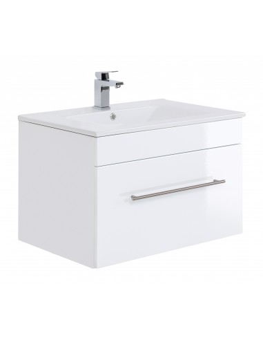 Viva komplet badmiljø i mdf og mineralsten H49,7 x B75,5 cm - Hvid højglans