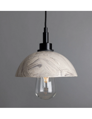 Kingii Badeværelseslampe Ø20 cm IP44 1 x E27 - Sort/Rustik creme marmoreret