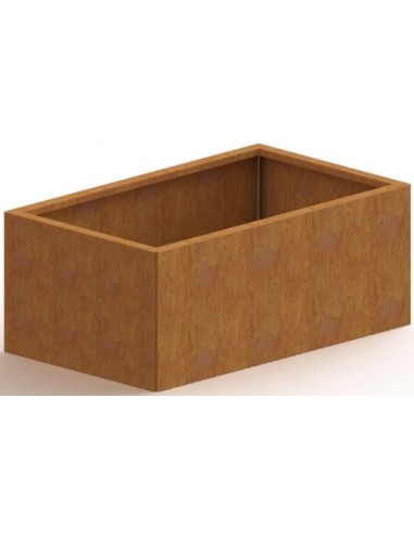Texas højbed med bund H80 x B100 x D60 cm i corten stål