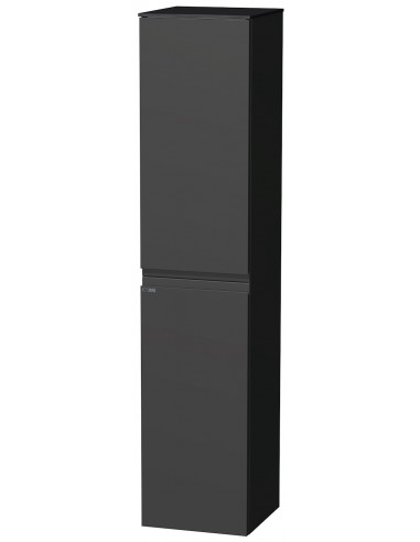 TARA Højrevendt skab til badeværelse H161 cm MDF - Sort/Mat antracit