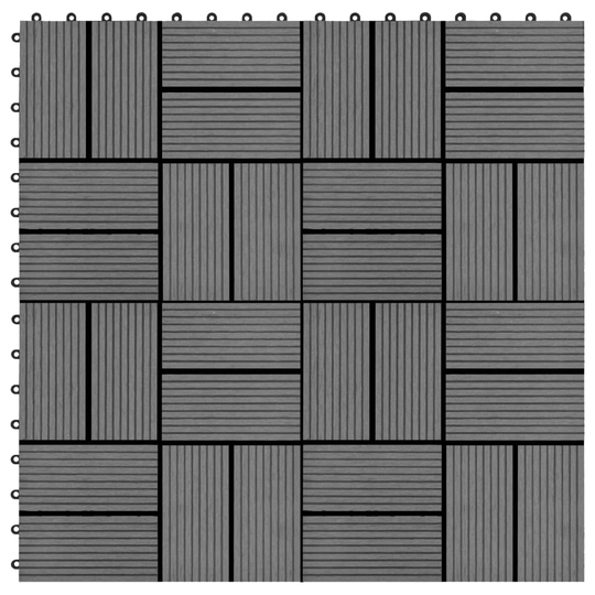 vidaXL terrassefliser 11 stk. WPC 30 x 30 cm 1 m2 grå