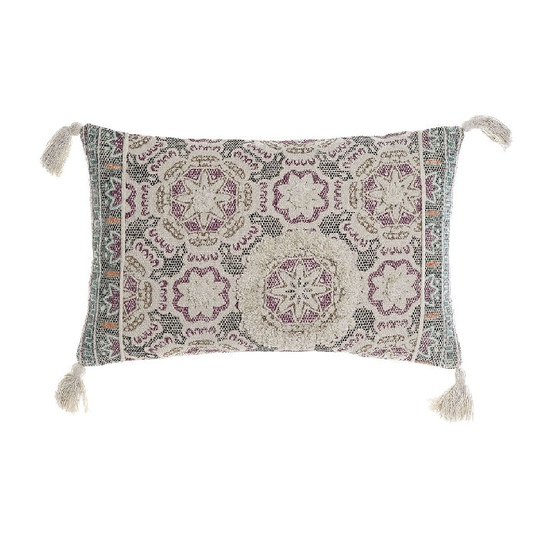 Pude DKD Home Decor Beige Polyester Bomuld Aluminium Rødbrun (60 x 5 x 30 cm)