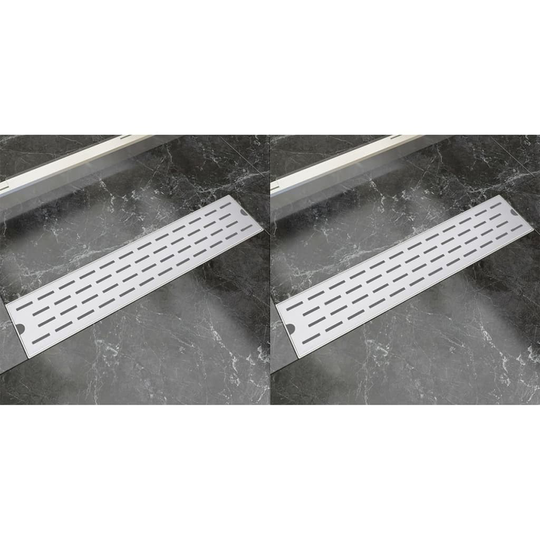 vidaXL lige bruseafløb 2 stk. linje 530 x 140 mm rustfrit stål (2 x 142177)