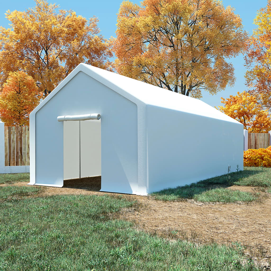 vidaXL opbevaringstelt PE 4x8 m hvid