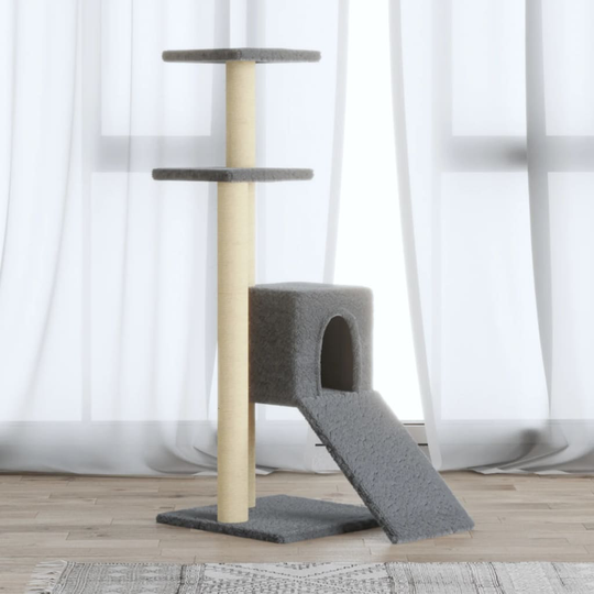 vidaXL kradsetræ med sisalkradsestolper 92 cm lysegrå
