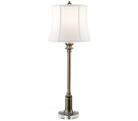 Stateroom Bordlampe H81,3 cm 1 x E27 - Antik messing/Hvid