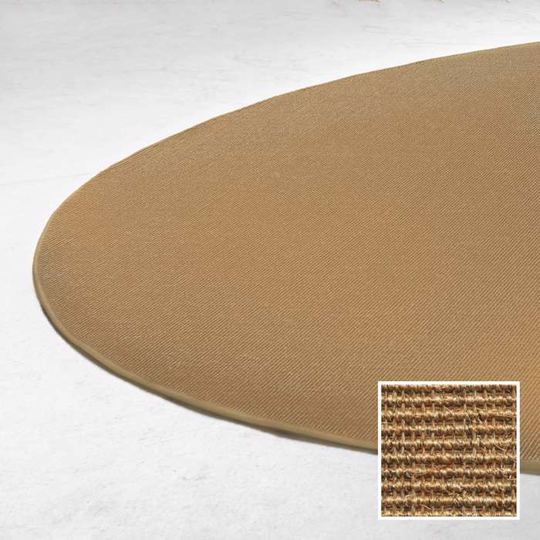 Rundt tæppe Ø 140, Sisal Boucle', Mørk natur