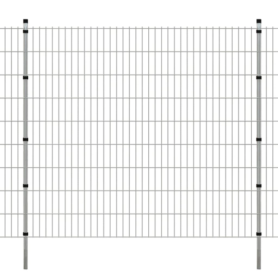 vidaXL 2D Havehegnspaneler & Pæle 2008x1830 mm 36 m Sølv