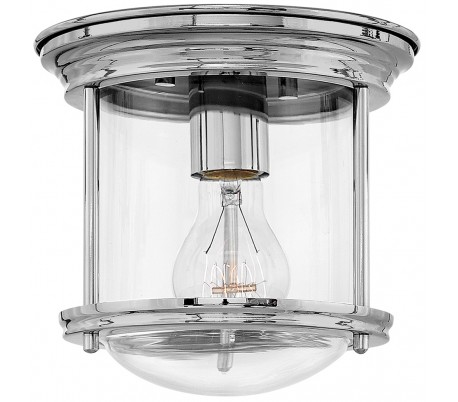 Hadrian Mini Badeværelseslampe i stål og glas Ø19,6 cm 1 x E27 - Poleret krom/Klar