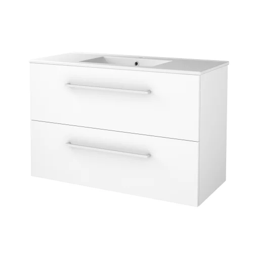 Sanibell Basicline møbelpakke 100x46 cm, greb, hvid højglans