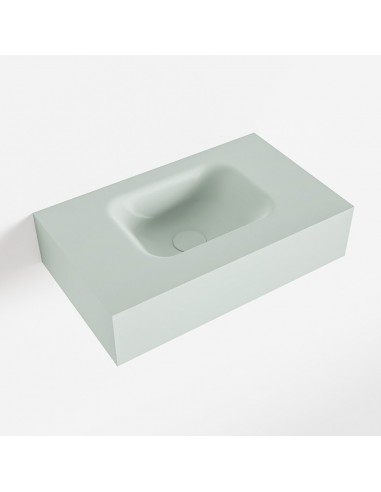 LEX væghængt håndvask 50 x 30 cm Solid surface - Svag grøn