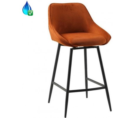 Luna rotérbar barstol i ripcurl H96 cm - Sort/Kobber