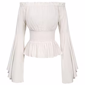 Tjenestepige Kostumer Country Pige Gentlewoman Elegant Punk Gotisk Middelalderkostumer Renæssance 19. århundrede Forår sommer Bluse / Skjorte Festkostume Dame