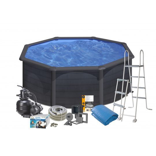 Swim & Fun Pool Basic 120 Ø350 cm Sort Graphite - 2716