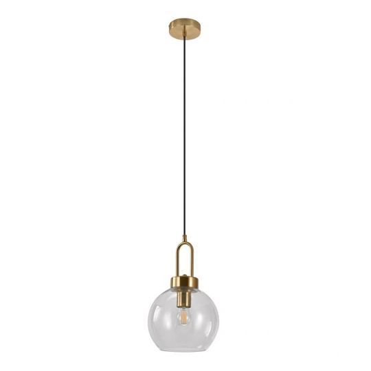 Pendel Pendel i kugleformet klar glas og messingfatningn150 cm stofledning Pære: E27/40W - 6406100