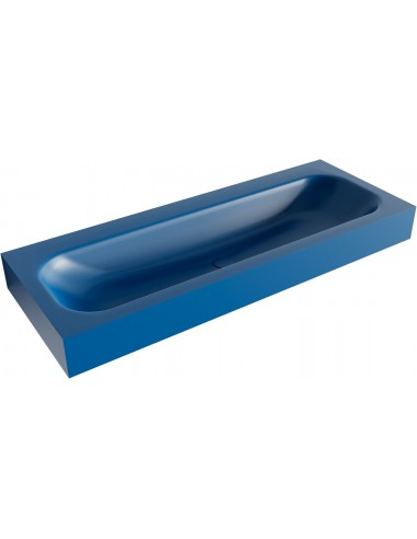 BIG LARGE væghængt håndvask 120 x 46 cm Solid surface - Jeansblå